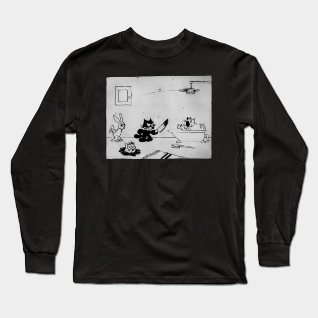 Vintage Horror Cartoon Long Sleeve T-Shirt by Jim_Nauseum